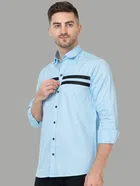 Full Sleeves Solid Shirt for Men (Sky Blue, M)