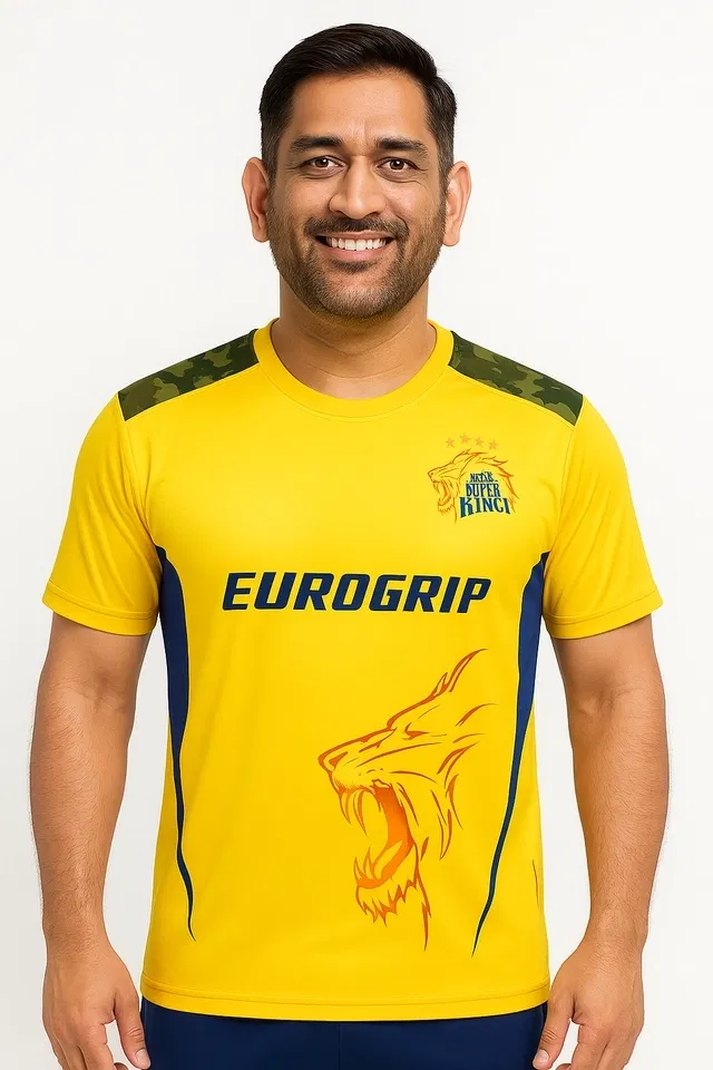 Dhoni CSK IPL Cricket Jersey for Men (Yellow, M)