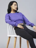 Women's Corset Fit Round Neck Sweatshirt 