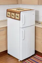 Grover Quilted Fridge BeigeFloral Fridge Top cover 21x39 cm