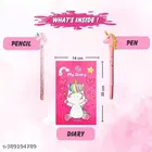 Unicorn Theme Diary with Pen, Pencil & Pencil Kit 