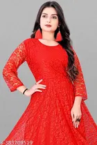 Net Kurti for Women,  Red  
