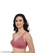 Cotton Blend Solid Bras for Women, Purple & Pink, Pack of 2 