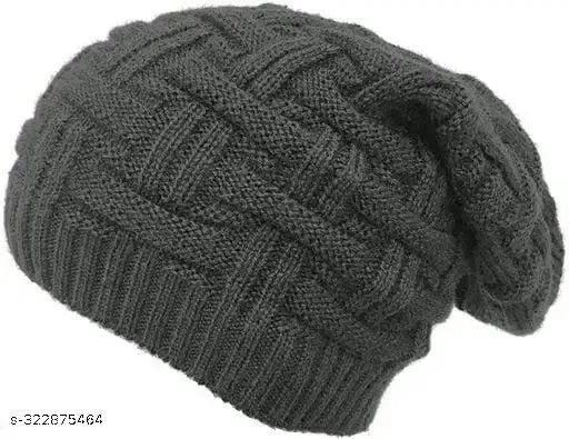 Woolen Cap for Men (Dark Grey)