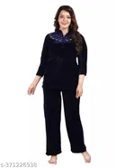 Velvet Nightsuit Set for Women 