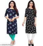 Crepe Printed Kurti for Women 