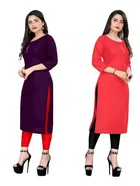 Crepe Solid Kurtis for Women 