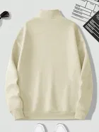Fleece Solid Sweatshirt for Men, White 