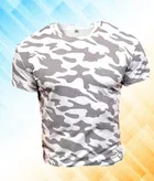 Polyester Round Neck T-Shirt for Men (White, M)