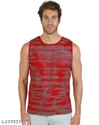 Combed Cotton Gym Vest for Men (Maroon, S)