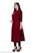 Solid Cotton Blend Kurti for Women 