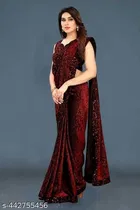 Lycra Sequence Saree for Women 