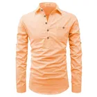 Trendy Cotton Full Sleeves Short Kurta For Men 