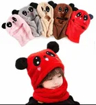 Woolen Printed Cap for Kids (Multicolour, Pack of 1)