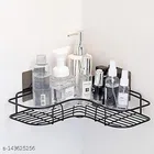 Stainless Steel Bathroom Corner Shelves (Black)