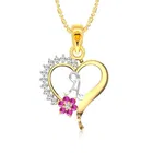 Vighnaharta Alloy Flower Heart Initial "A" Letter Gold & Rodium Plated Pendant With Chain For Women & Girls 
