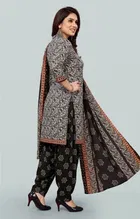 Floral Crepe Punjabi Suit Material for Women 