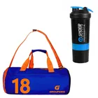 Polyester Printed Gym Bag with Shaker Bottle 