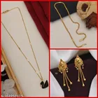 Combo of Alloy Pendant with Chain & 1 Pair Earrings for Women 