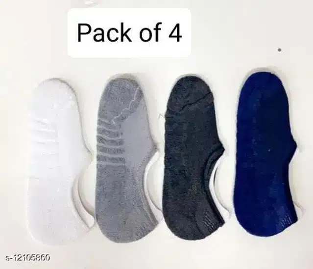 Cotton Blend Socks for Men (Multicolor, Pack of 4)