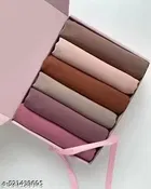 Georgette Solid Hijab for Women, Pink 