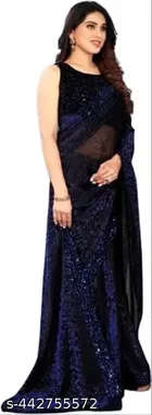 Lycra Sequence Saree for Women 