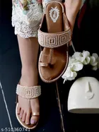 Solid Synthetic Flat Sandals for Women 
