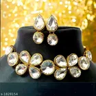 Women'S Alloy Gold Plated Jewellery Set, White