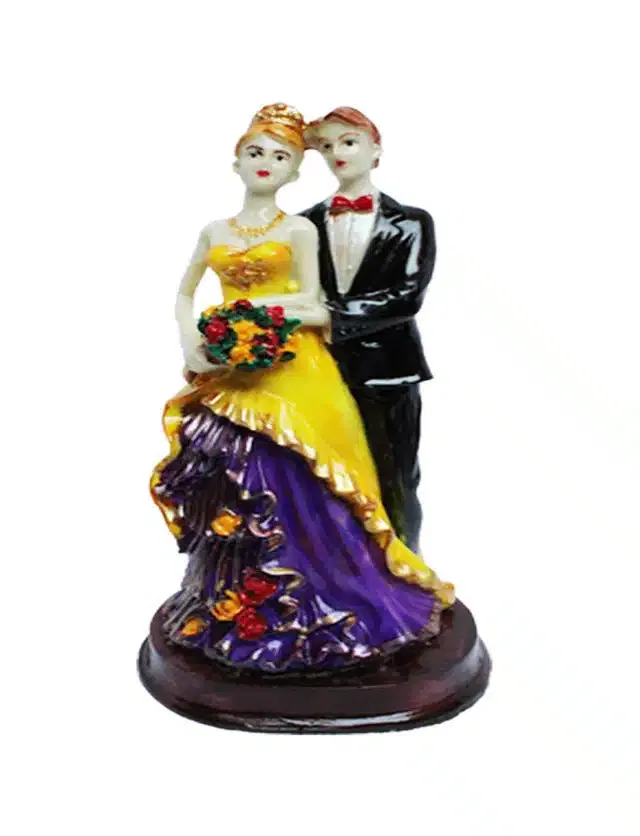 Polyresin Loving Couple Showpiece (Multicolor, 22 cm)