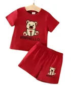 Hosiery Cotton Half Sleeves T-Shirt with Pant Clothing Set for Kids 