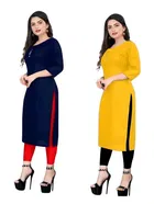 Crepe Solid Kurtis for Women 