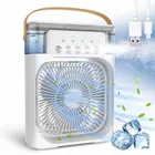 Immutable Mini Air Cooler | Mist Fan with 7 LED Colors, Timer, 3 Speeds & USB Powered 100 mm 3 Blade Table Fan 