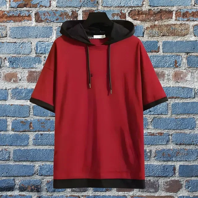 Cotton Blend Solid Hoodie for Men (Maroon, S)