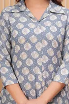 Printed Crepe Kurtis for Women, Grey 