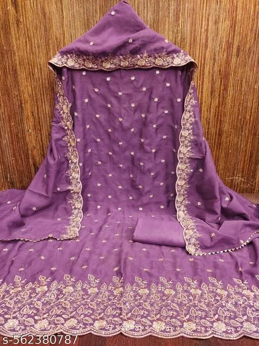 Punjabi/All Over Suits for Women (Lavender, 6.85 meter (3XL)