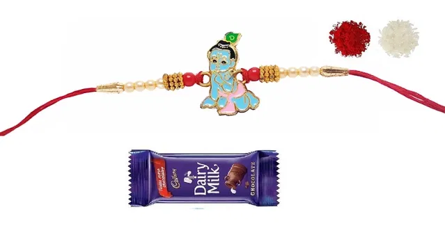 Alloy Rakhi with Chocolate (Multicolor, Set of 1)