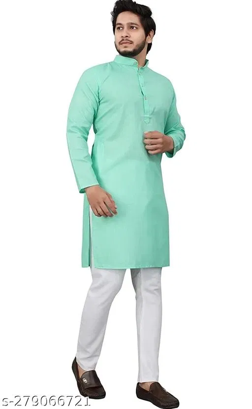 Kurta for Men (Mint Green, L)