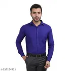 Cotton Blend Solid Full Sleeves Shirt for Men 