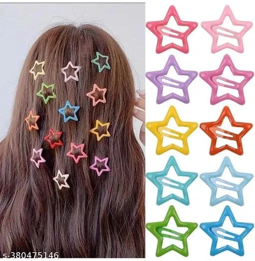 ABS Plastic Hair Clips for Women (Multicolor, Pack of 10)