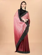 Chinon Solid Saree for Women 