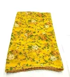 Georgette Printed Saree for Women, Yellow 