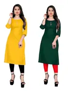 Crepe Solid Kurtis for Women 