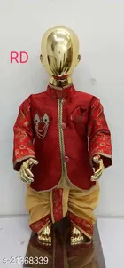 Art Silk Full Sleeves Sherwani with Dhoti Pant Set for Boys 
