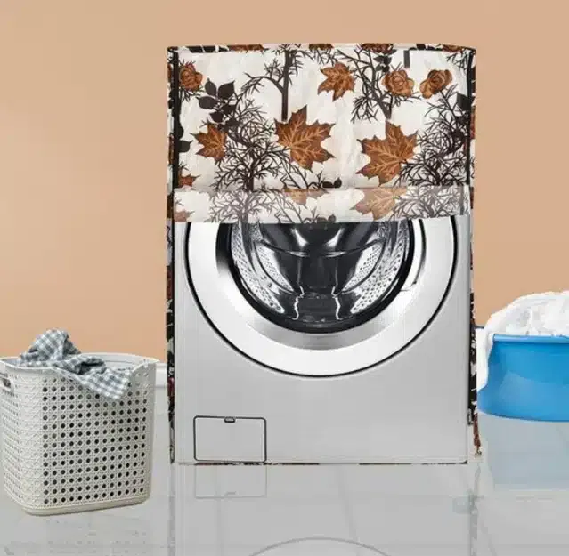 Knit Printed Front Load Washing Machine Cover (Brown)