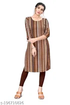 Crepe Striped Kurti for Women 