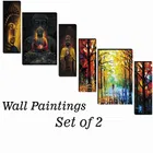 MDF 2 Pcs Designer Wall Painting for Home & Office 