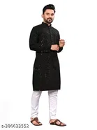 Embroidered Mandarin Neck Kurta for Men 