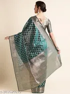 Organza Zari Woven Saree for Women 