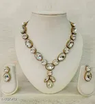 Women'S Alloy Gold Plated Jewellery Set, White
