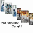 MDF 2 Pcs Designer Wall Painting for Home & Office 